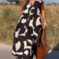 Women's Casual Printing V Neck Mixi Dress