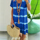 ?Tie-dye Striped Short-sleeved Loose T-shirt Dress