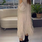 Women's Casual Round Neck Solid Color Chiffon Dress