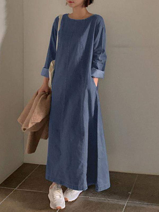 Women's Casual Long Sleeve Denim Dress