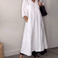 Women's V-neck Solid Color Mid-length Sleeve Dress