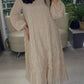 Women's Casual Round Neck Solid Color Chiffon Dress