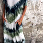 Tie-dye V-neck Long Comfortable Dress