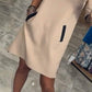 Women's Temperament Solid Color Mid-sleeve Dress